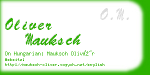 oliver mauksch business card